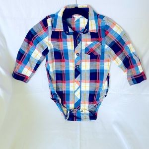 Cat and jack kids, baby boy plaid shirt size 12m (new)